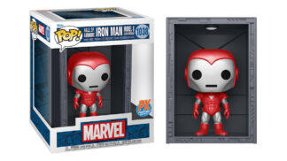 funko marvel hall of armor iron man model 8 silver centurion