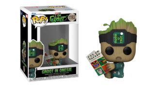 funko marvel i am groot groot in onesie with book