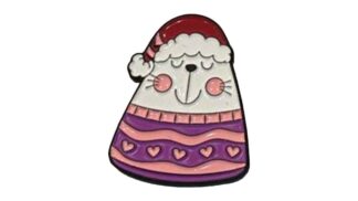 pin white-cat-santa-hat