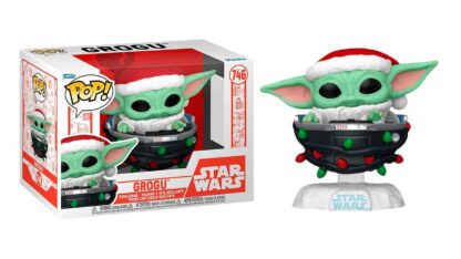 funko pop star-wars-the-mandalorian-holiday-grogu-in-decorated-hover-pram