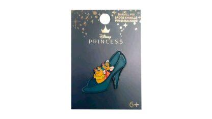 enamel pin disney-cinderella-gus-gus-and-jack-jack-in-glass-slipper