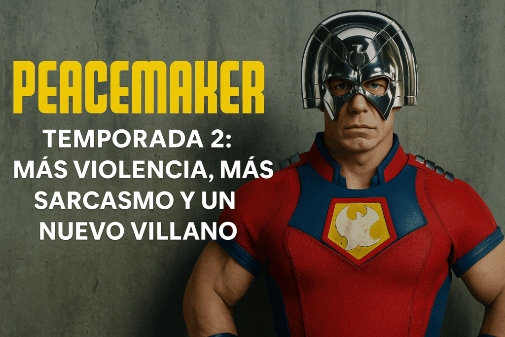 Imagen promocional digital horizontal de la segunda temporada de Peacemaker con nuevo villano y tono irreverente